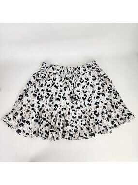 Leopard Print Mi Ami Womens Skirt Small Elastic Drawstring Waist Lightweight